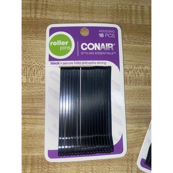 Lot Of 3 Conair & Sally Roller Pins Black #55300WG, 792230, 56 Total - Picture 2 of 6